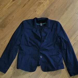 Navy Apostrophe Blazer Jacket SZ 12